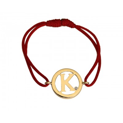 Alphabet K Gold Bracelet